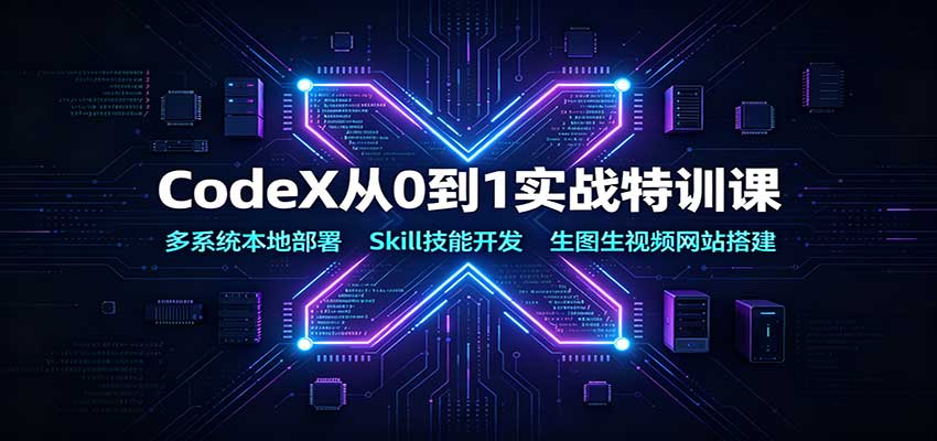 CodeX从0到1实战特训课：多系统本地部署，Skill技能开发，生图生视频网站搭建-资源后花园