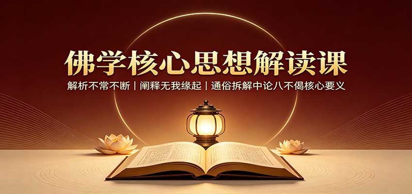 佛学核心思想解读课：解析不常不断，阐释无我缘起，通俗拆解中论八不偈核心要义-资源后花园
