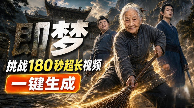 即梦挑战180秒超长视频！一键生成3分钟电影？完整制作流程详细分享！-资源后花园