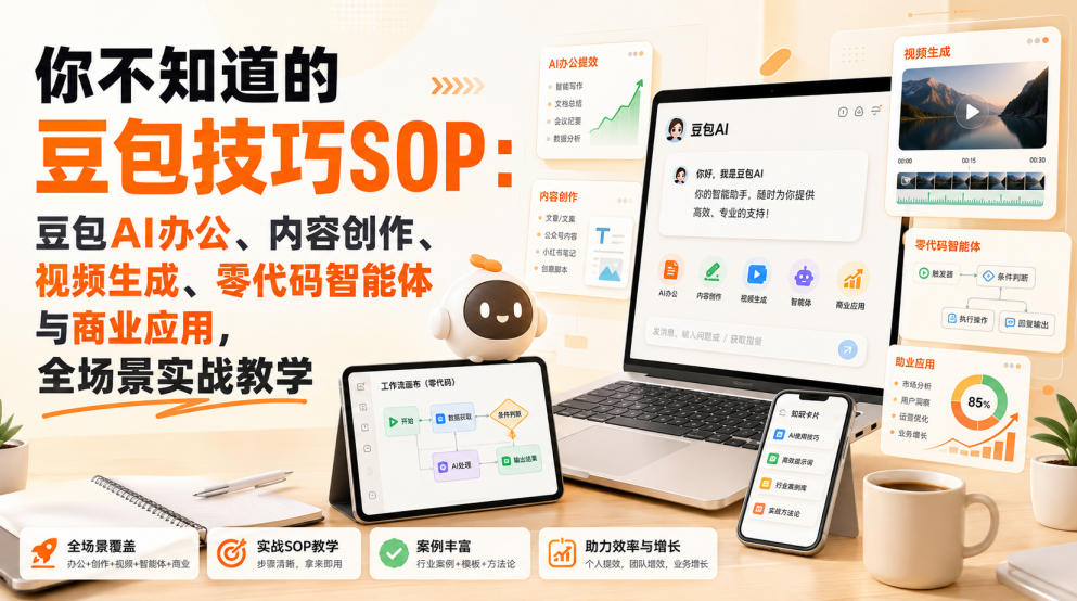 你不知道的豆包技巧SOP：豆包AI办公、内容创作、视频生成、零代码智能体与商业应用，全场景实战教学-资源后花园