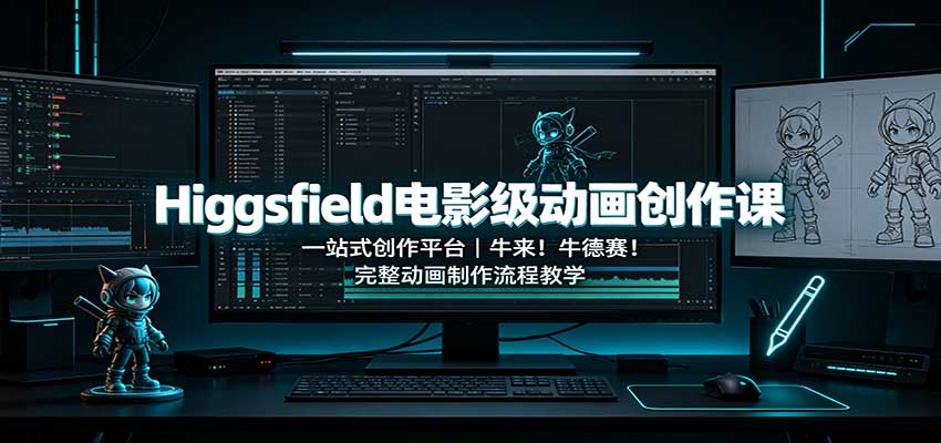 Higgsfield电影级动画创作课：一站式创作平台，牛来！牛德赛！完整动画制作流程教学-资源后花园