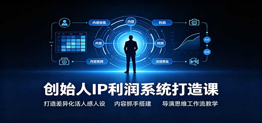 创始人IP利润系统打造课：打造差异化活人感人设，内容抓手搭建，导演思维工作流教学-资源后花园