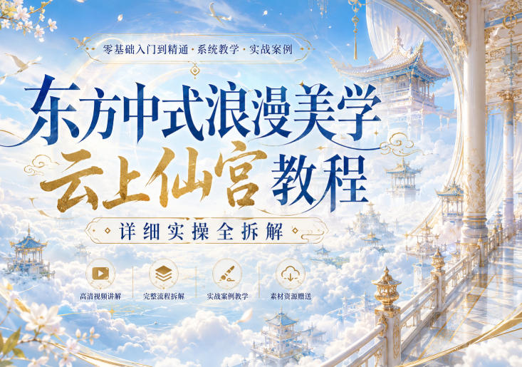 东方中式浪漫美学云上仙宫教程，详细实操全拆解-资源后花园