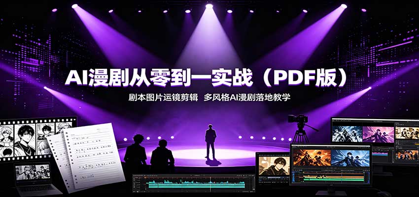 AI漫剧从零到一实战(PDF版)：剧本图片运镜剪辑，多风格AI漫剧落地教学-资源后花园