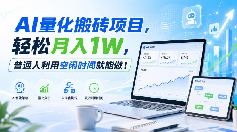 AI量化搬砖项目，轻松月入1W，新手小白也能直接入局！-资源后花园