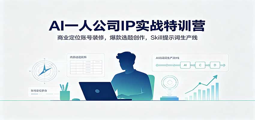 AI一人公司IP实战特训营：商业定位账号装修，爆款选题创作，Skill提示词生产线-资源后花园