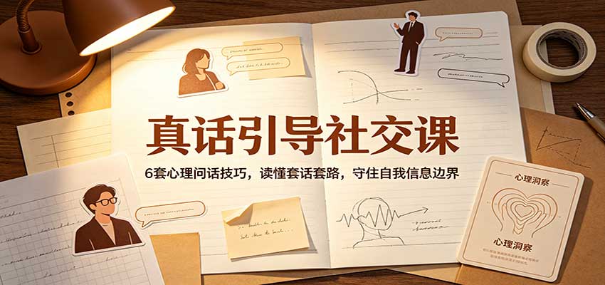 真话引导社交课：6套心理问话技巧，读懂套话套路，守住自我信息边界-资源后花园