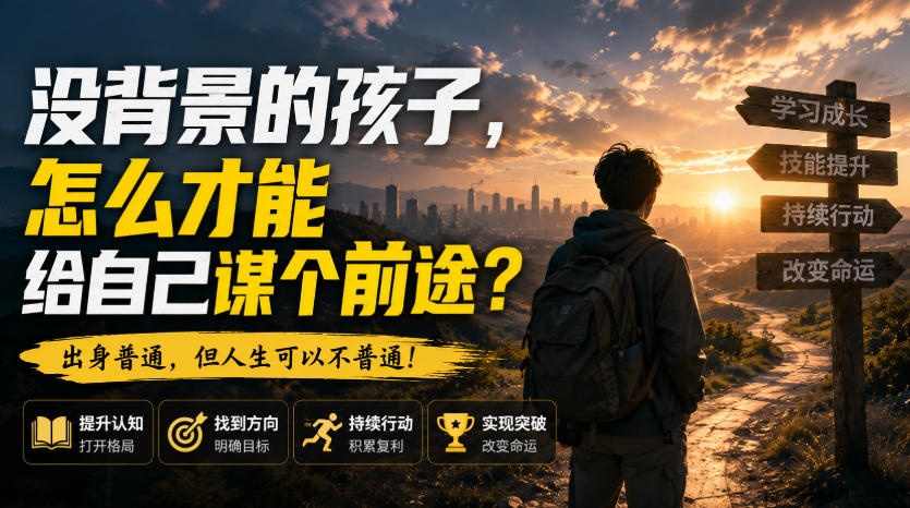 付费文章：没背景的孩子，怎么才能给自己谋个前途？-资源后花园