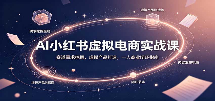 AI小红书虚拟电商实战课：赛道需求挖掘，虚拟产品打造，一人商业闭环指南-资源后花园