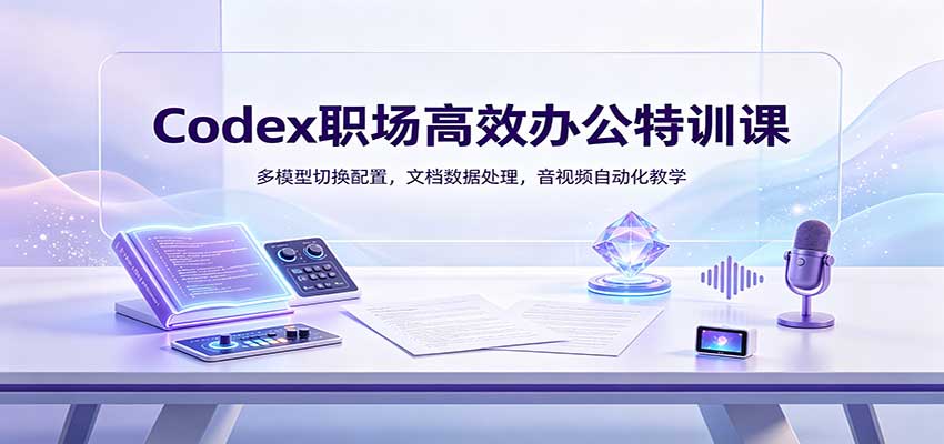 Codex职场高效办公特训课：多模型切换配置，文档数据处理，音视频自动化教学-资源后花园