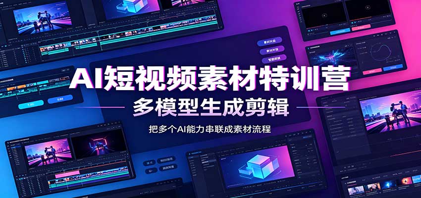 AI短视频素材特训营：Codex本地部署实操，多模型生成剪辑，爆量素材挖掘教学-资源后花园