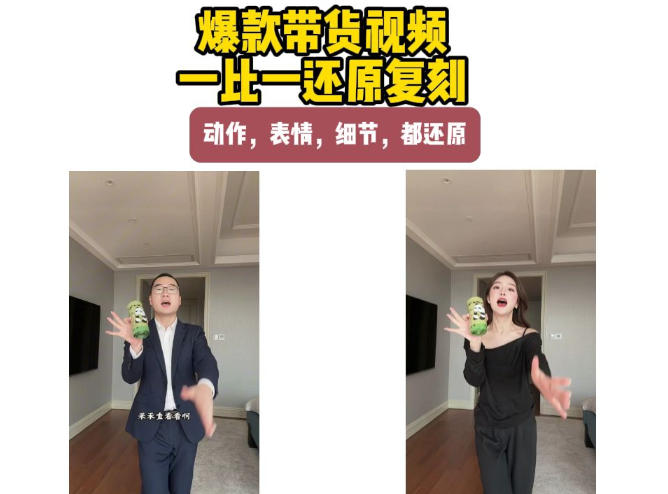 AI带货视频复刻，一比一还原加二创，动作，表情，细节，都还原，新手也能直接套用-资源后花园