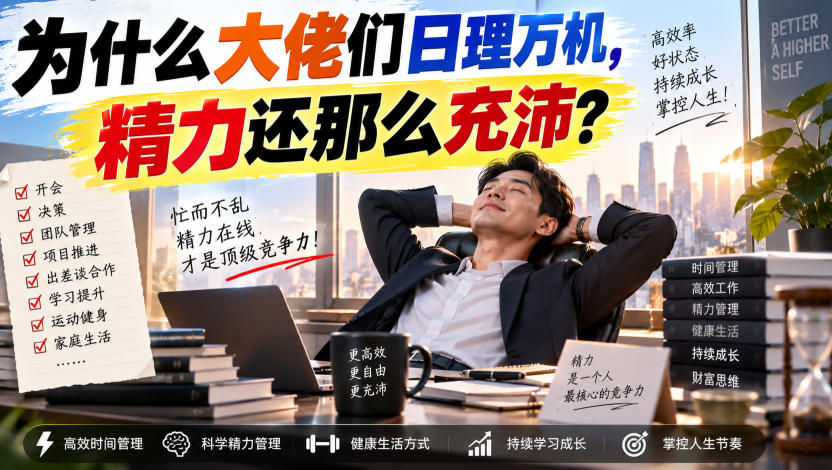 付费文章：为什么大佬们日理万机，精力还那么充沛？-资源后花园