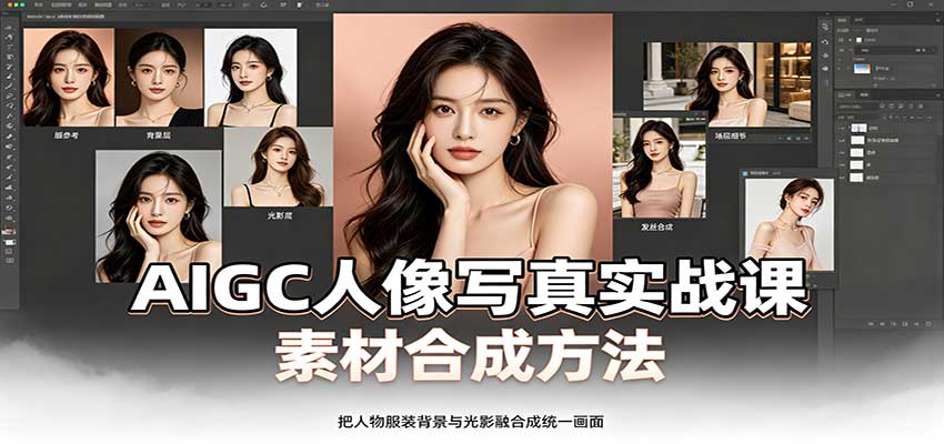 AIGC人像写真实战课：软件平台部署筹备，素材合成方法，多题材写真案例-资源后花园