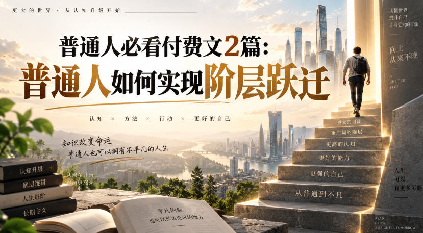 普通人必看付费文2篇：普通人如何实现阶层跃迁-资源后花园