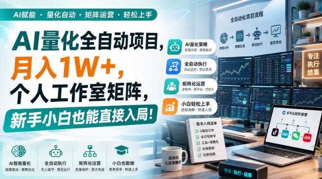 AI黄金量化玩法，新手低成本入局的最佳跳板，月收益轻松万元！-资源后花园
