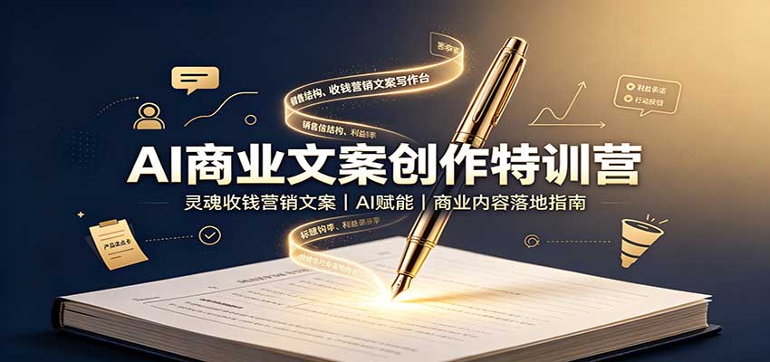 AI商业文案创作特训营：灵魂收钱营销文案，AI赋能，商业内容落地指南-资源后花园