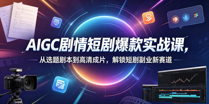 AIGC剧情短剧爆款实战课，从选题剧本到高清成片，解锁短剧副业新赛道(更新0906)-资源后花园