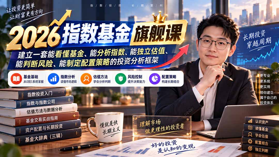 2026指数基金旗舰课｜建立一套能看懂基金、能分析指数、能独立估值、能判断风险、能制定配置策略的投资分析框架