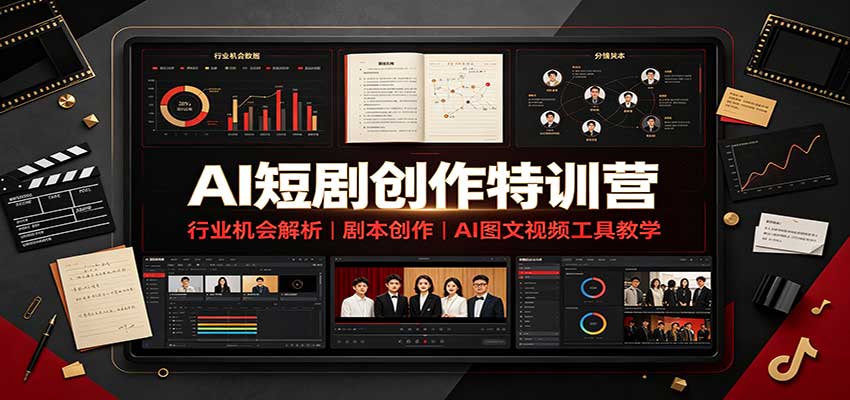 AI短剧创作特训营：行业机会解析，剧本创作，AI图文视频工具教学(文字版)-资源后花园