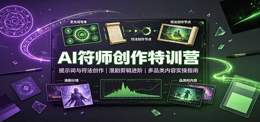 AI符师创作特训营：提示词与符法创作，漫剧剪辑进阶，多品类内容实操指南-资源后花园