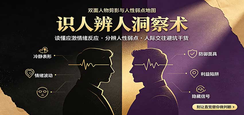识人辨人终极心法：读懂应激情绪反应，分辨人性弱点，人际交往避坑干货-资源后花园