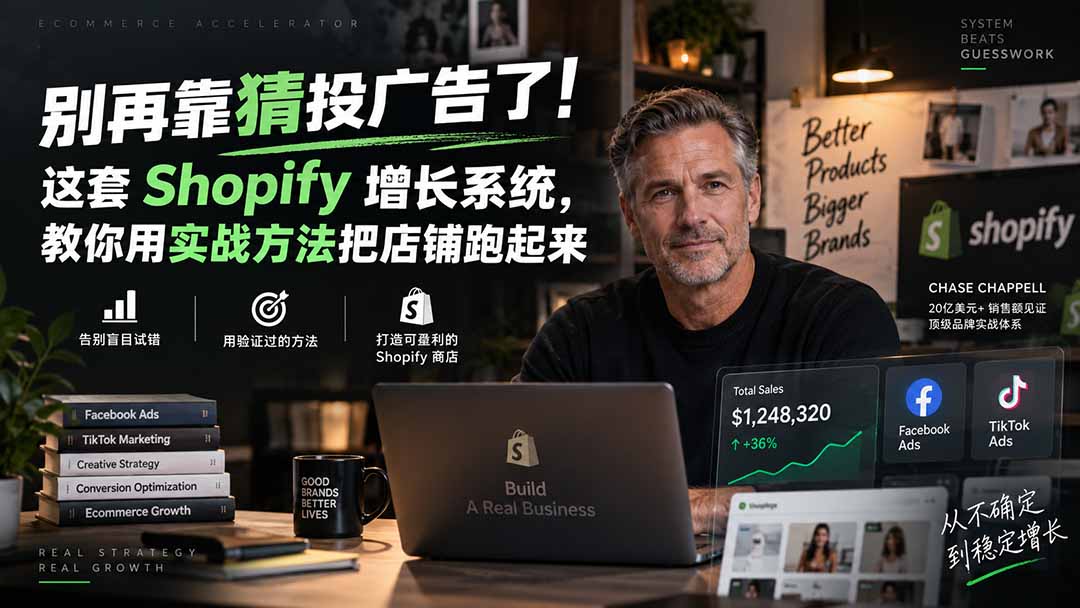 别再靠猜投广告了!这套 Shopify 增长系统,教你用实战方法把店铺跑起来【原创双语字幕】