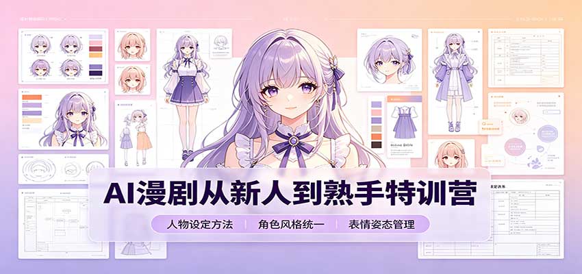 AI漫剧从新人到熟手特训营：剧本分镜创作，提示词模板，人物设定与工具资源-资源后花园