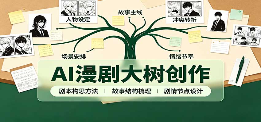 AI漫剧大树创作：剧本构思课程讲解，软件插件配置，配套工具资料完整梳理-资源后花园