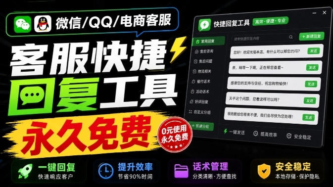微信/QQ/电商客服快捷回复工具，支持多平台话术库与一键发送，永久免费，使用简单！易歪歪-资源后花园
