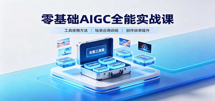 零基础AIGC全能实战课：覆盖绘画、影音、PPT、小说多场景AI创作-资源后花园