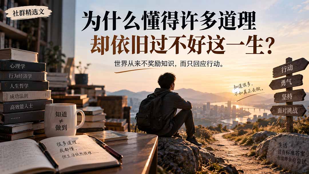 社群精选文：为什么懂得许多道理却依旧过不好这一生？-资源后花园