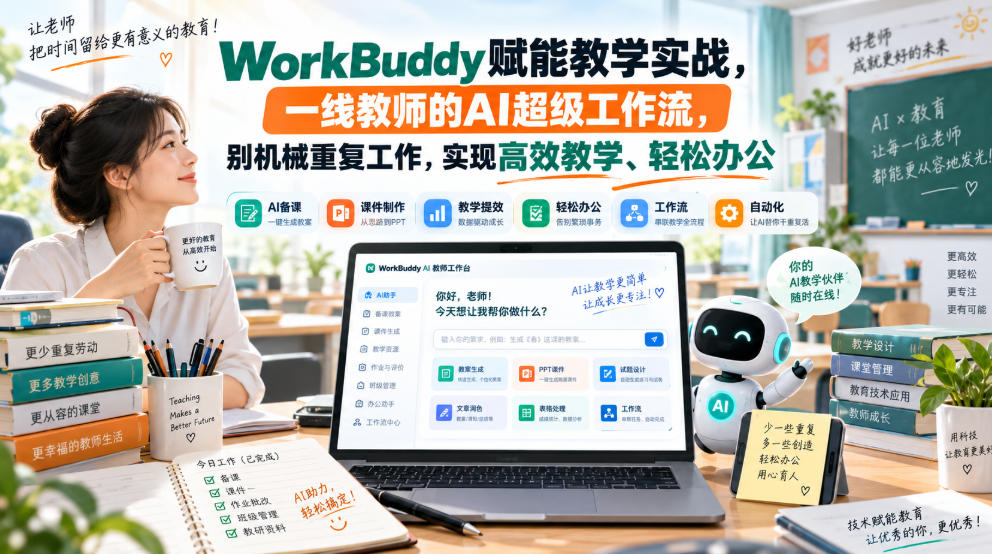 WorkBuddy赋能教学实战，一线教师的AI超级工作流，别机械重复工作，实现高效教学、轻松办公-资源后花园