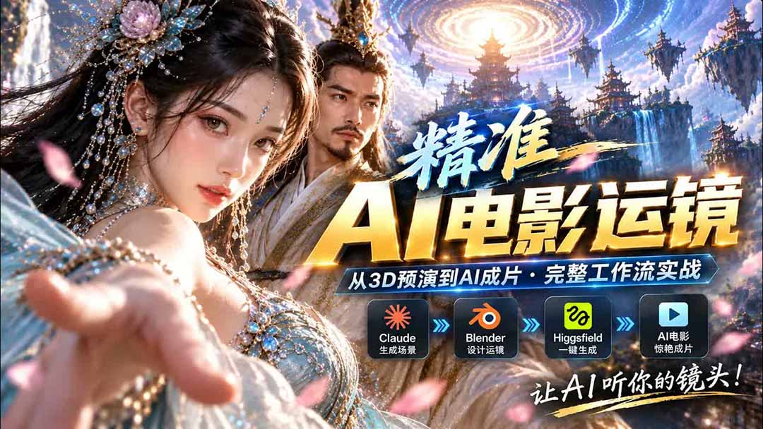 AI视频终于能精准运镜了！Claude + Blender + Higgsfield 免费插件实测-资源后花园