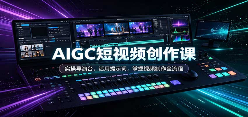 AIGC短视频创作课：实操导演台，活用提示词，掌握视频制作全流程-资源后花园