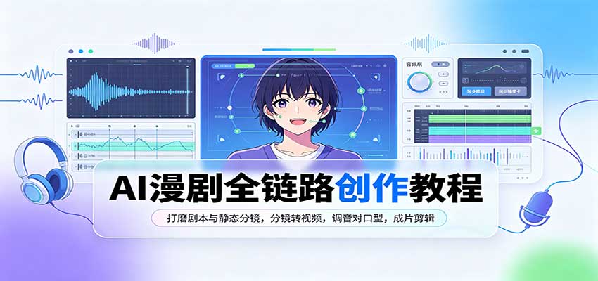 AI漫剧全链路创作教程：打磨剧本与静态分镜，分镜转视频，调音对口型，成片剪辑-资源后花园