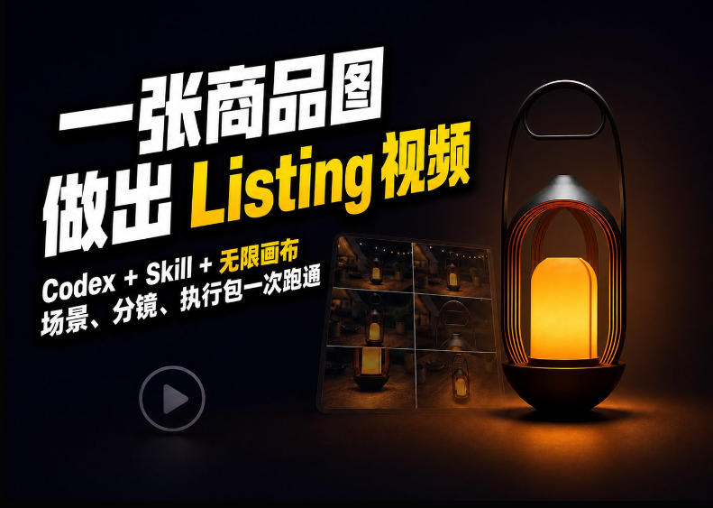 Codex+无限画布，把一张商品图变成可执行的Amazon Listing视频-资源后花园