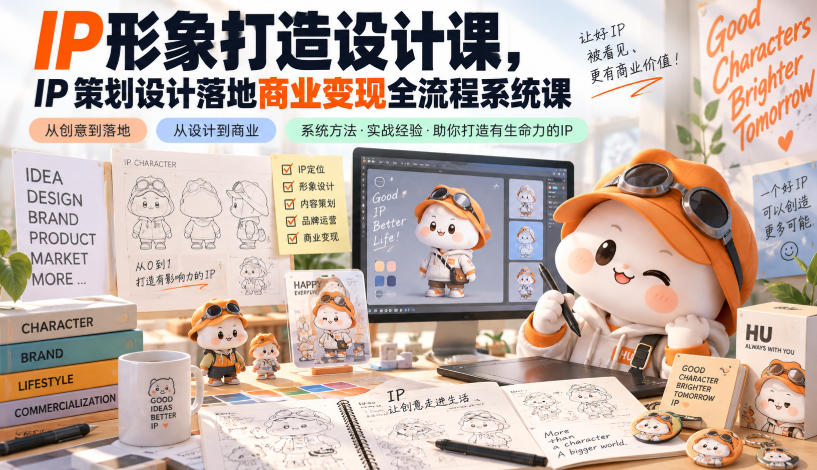 IP形象打造设计课，IP策划设计落地商业变现全流程系统课-资源后花园