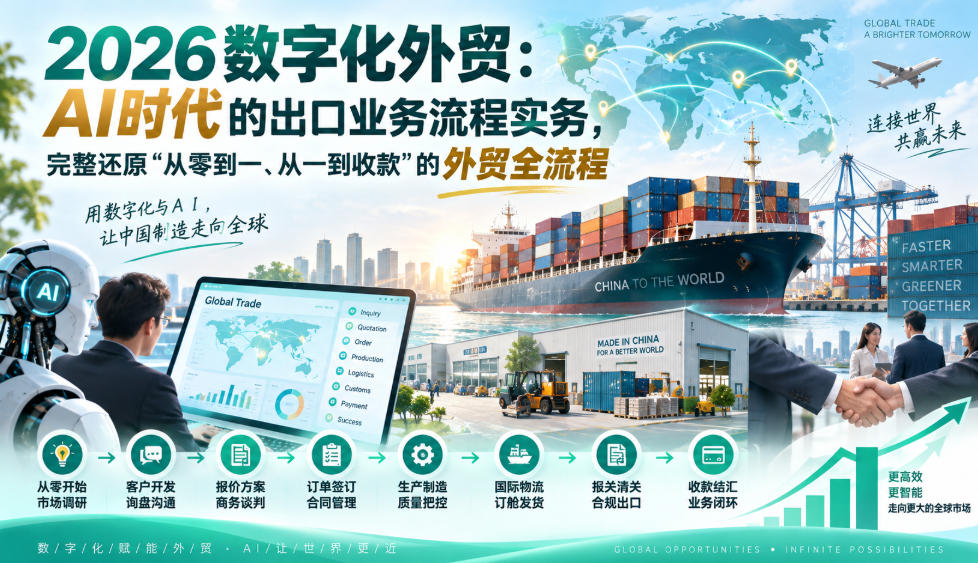 2026数字化外贸：AI时代的出口业务流程实务，完整还原”从零到一、从一到收款”的外贸全流程-资源后花园