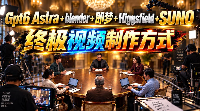 GPT-6 Astra+Blender+即梦+Higgsfield+Suno=终极视频制作方式！-资源后花园