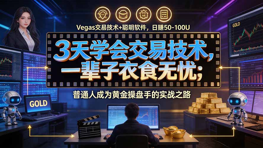 3天学会做交易,普通人快速成为操盘手” Vegas交易系统+聪明软件 , 日赚50-1000U, 长期稳定,小白轻松上手