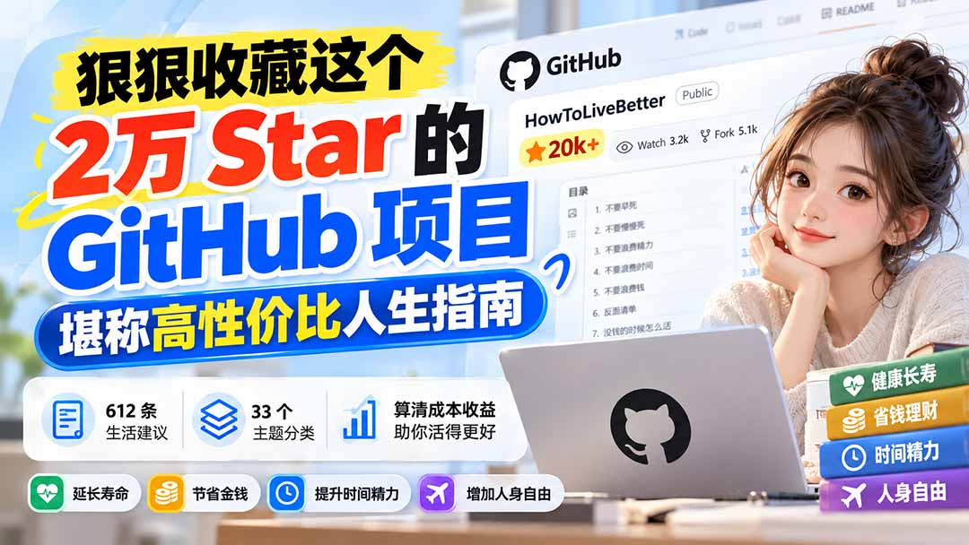 狠狠收藏这个 2 万 Star 的 GitHub 项目，堪称高性价比人生指南。-资源后花园