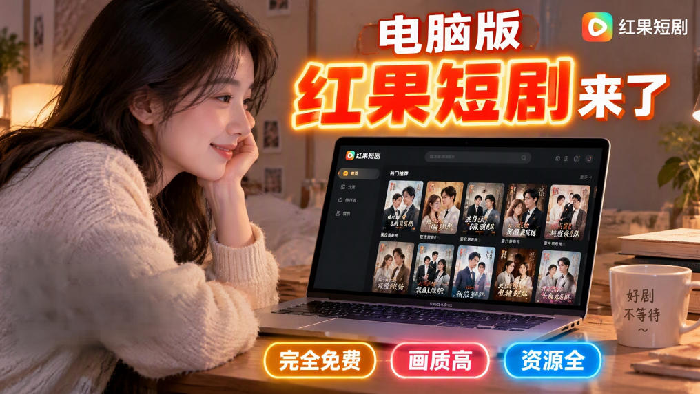 手机看短剧费眼？电脑版红果短剧来了，完全免费、画质高、资源全-资源后花园