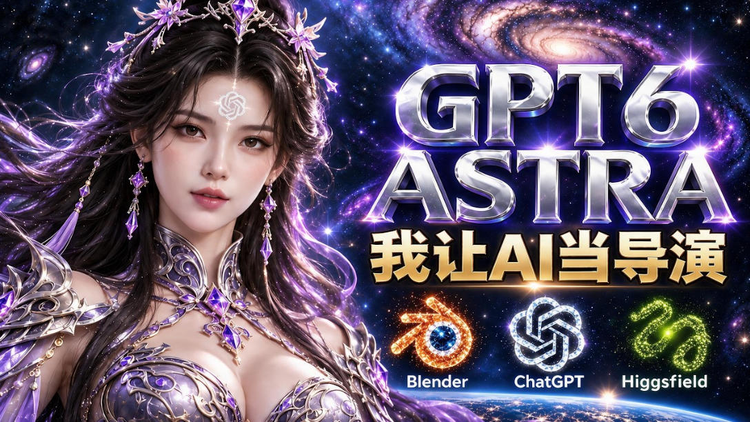 让GPT-6 Astra当导演！Higgsfield和Blender实战打造30秒玄幻精准运镜短片！-资源后花园