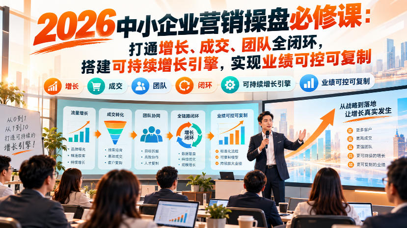 2026中小企业营销操盘必修课：打通增长、成交、团队全闭环，搭建可持续增长引擎，实现业绩可控可复制-资源后花园