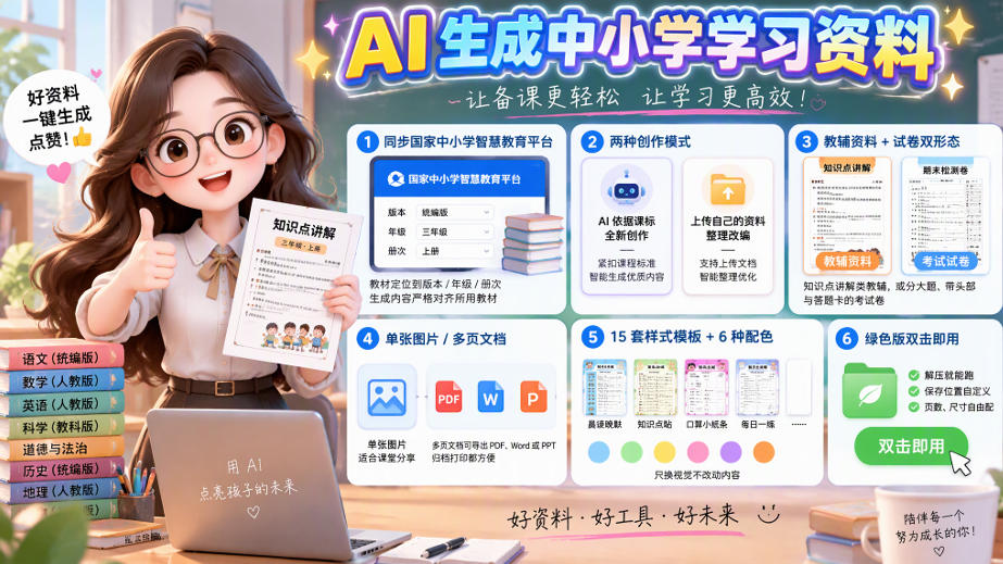 孩子的教辅别再乱买了：同步国家中小学智慧平台，AI一键生成图文教辅和试卷-资源后花园