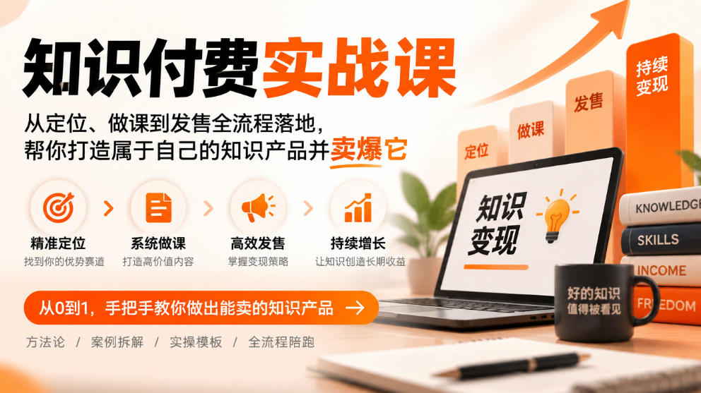 知识付费实战课：从定位、做课到发售全流程落地，帮你打造属于自己的知识产品并卖爆它-资源后花园