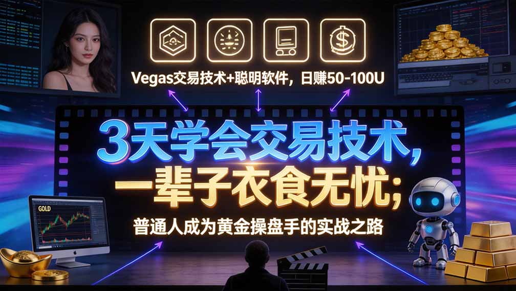 “顺势而为交易系统”3天学会交易技术，聪明软件辅助，小白也能看懂趋势交易，日入30-100U,长期稳定-资源后花园