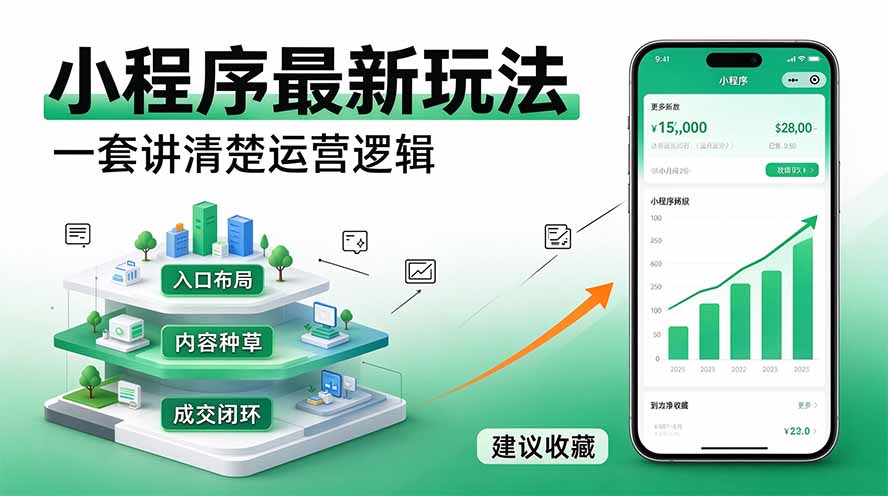 微信小程序最新玩法   四种收益来源，单日收入400+-资源后花园