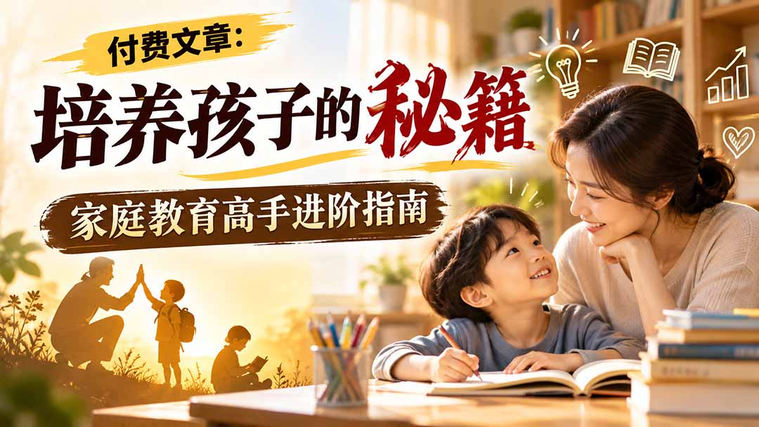 付费文章：培养孩子的秘籍，家庭教育高手进阶指南-资源后花园